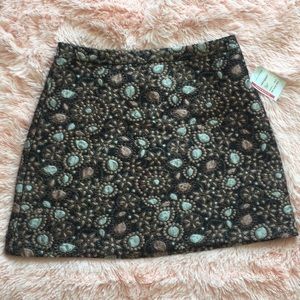 Alice + Olivia Brocade Gold Metallic Skirt